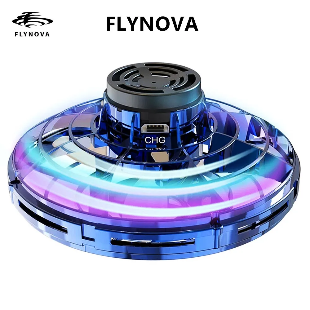 Original FLYNOVA Flying Spinner Boomerang Fly Mini UFO Drone Hand Controlled Magic Fidget Spinner Toy Kids Adult