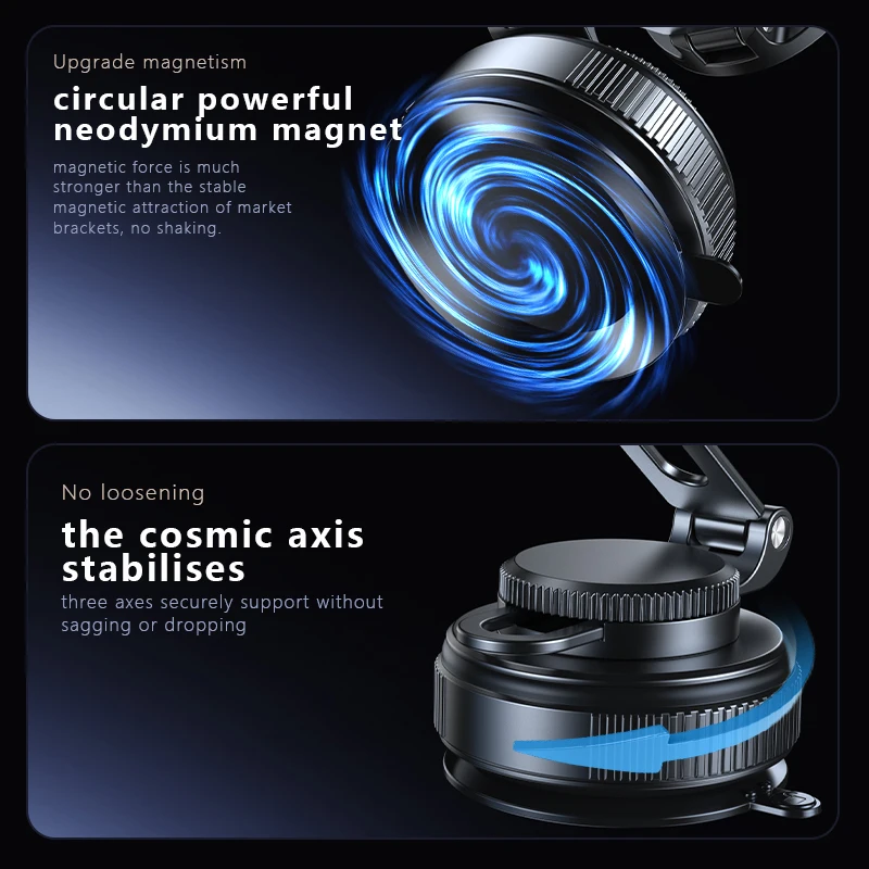Magnetic Car Mount Portable Vacuum Suction