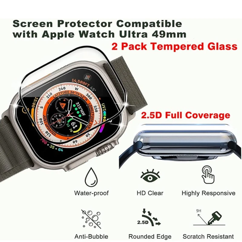 Premium Screen Protector Film for Apple Watch - 1 to 4 Pack
