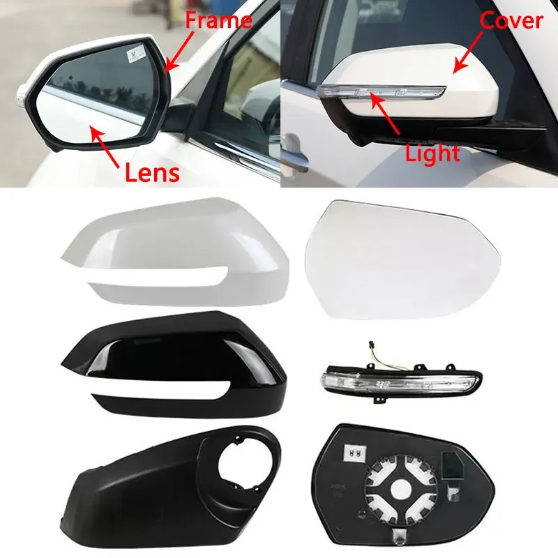 For Ford Territory EV 2019 2020 2021 2022 2023 Exterior Heated Rear View Mirror Glass Cover Turn Signal Light Lens Frame