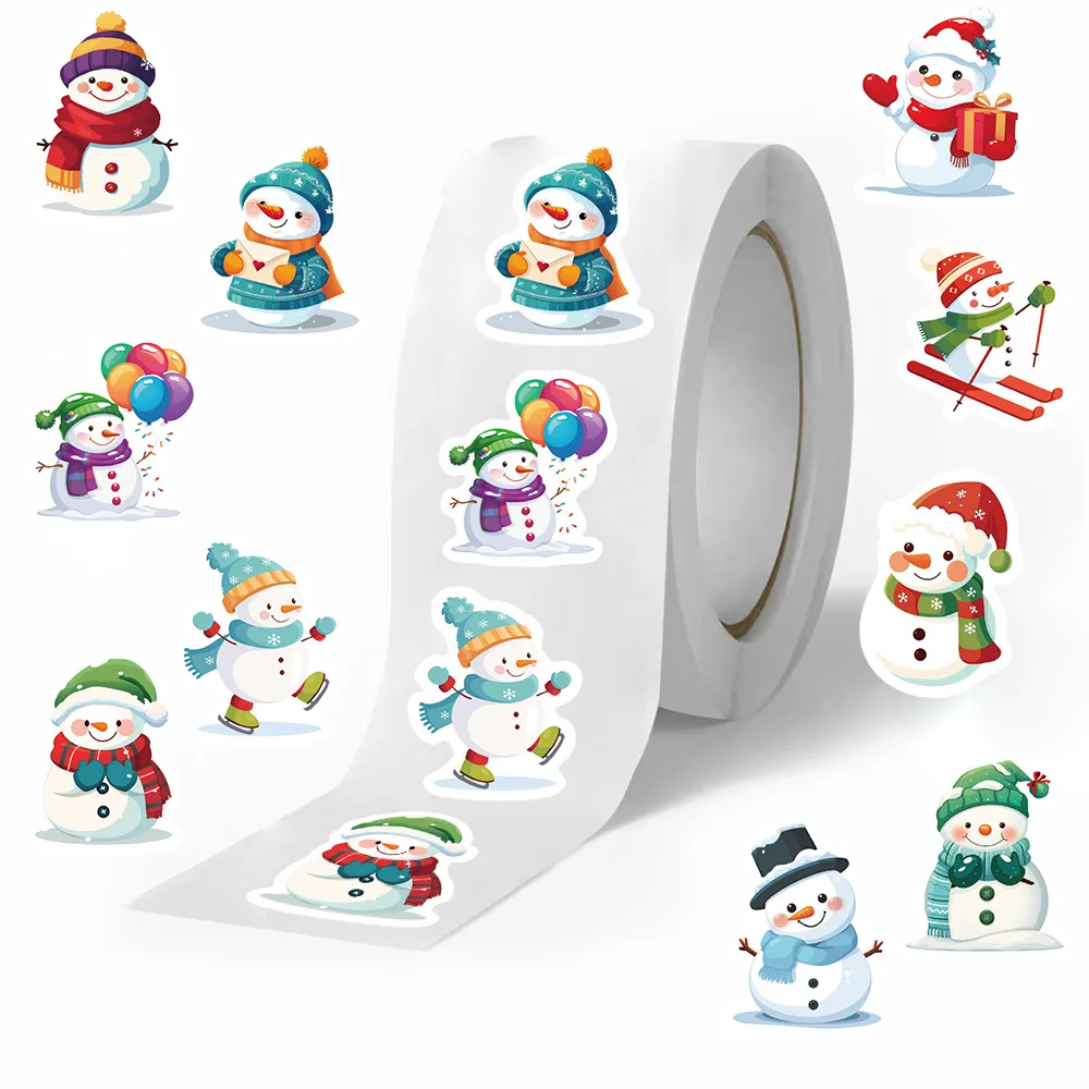 Snowmaker Stickers 500PCS/Roll Snowman Christmas Rewards Stickers DIY Scrapbook Journal ...