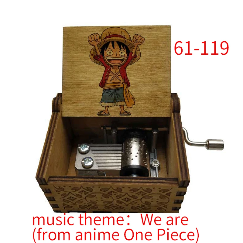 Music Theme We Are Anime Shanks Hancock Zoro Ace Wanted Print Cosplay Anime Fans Gift Wooden Music Box Gift
