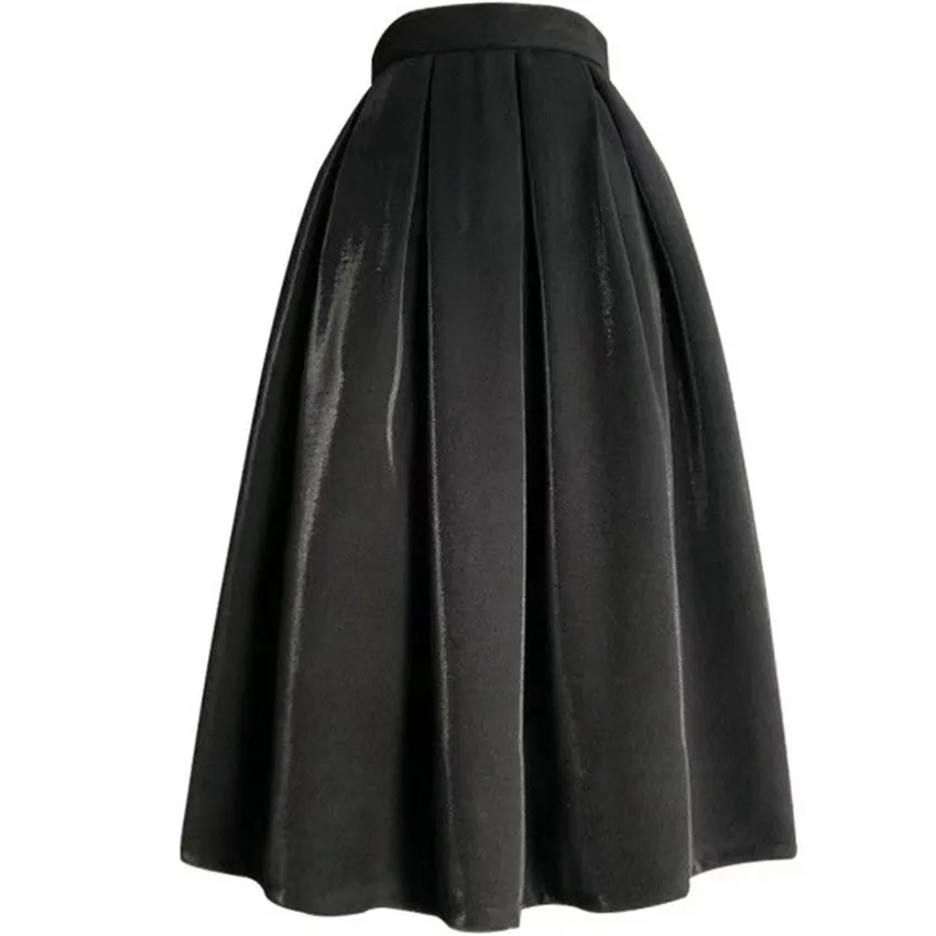 Spring 2023 Summer Retro Black Ball Gown Skirts Women High Waist Party Umbrella