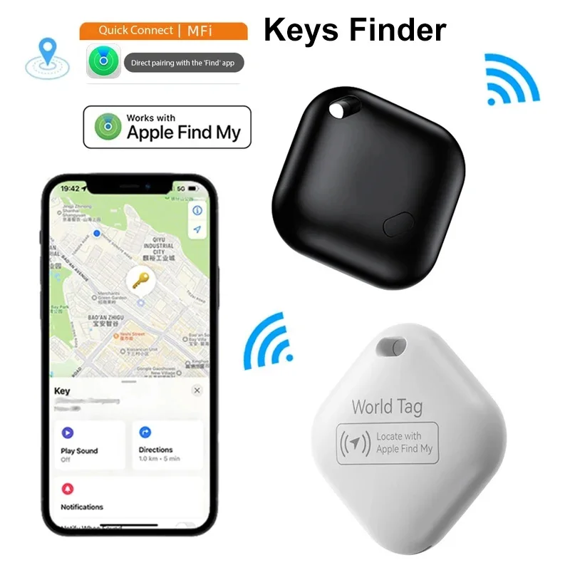 

F2 GPS Tracker Smart Locator Works With Apple Find My Anti Loss Portable Key Pet Finder Device Locator Alarm Reminder