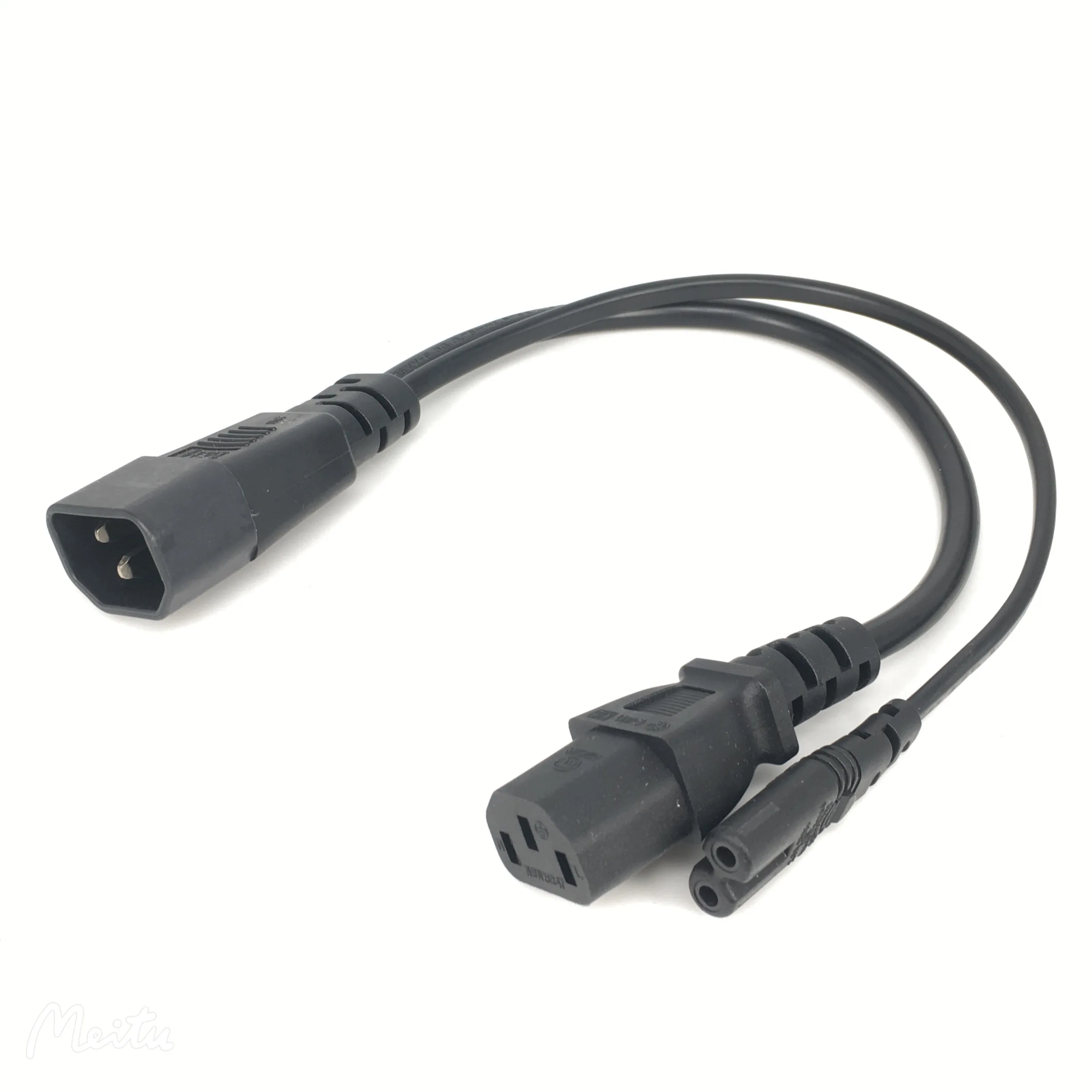 IEC320 C14 To IEC320 C13 + C7 Y Power Cord Splitter Cable Adapter for PC Monitor Scanner And Printer