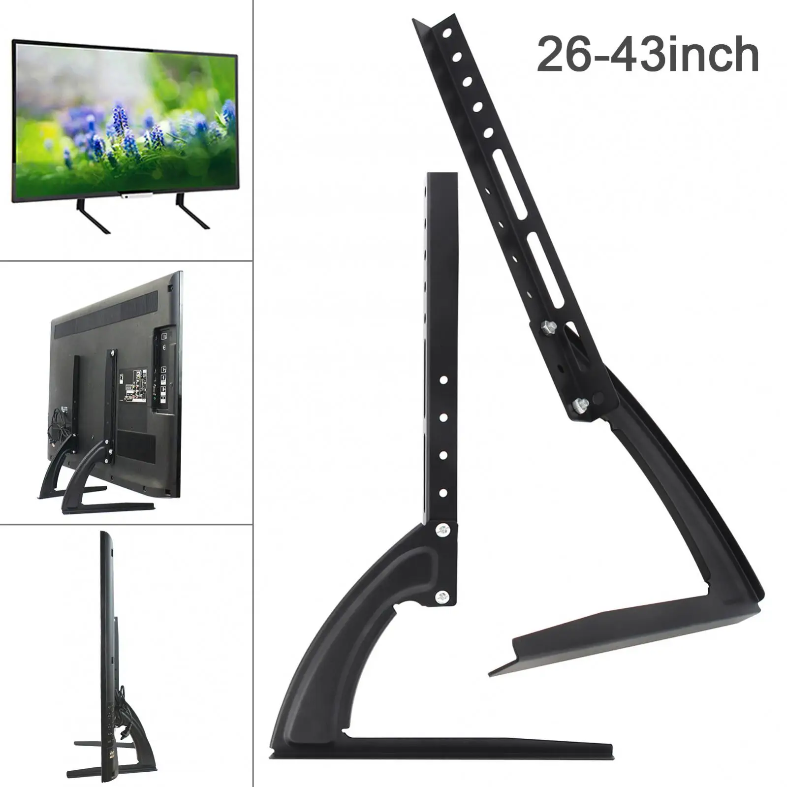 Plazma LCD düz ekran yüksekliği ayarlanabilir monitör montaj braketleri için 26 ''-43" evrensel 25KG TV standı taban braketi