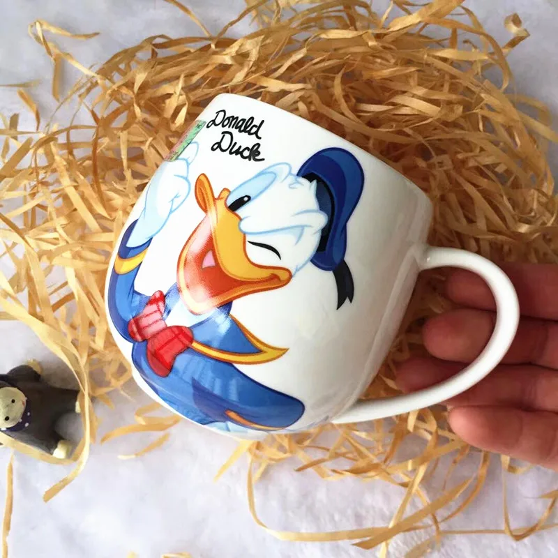 Disney Ceramic Mug Mickey Minnie Mouse Cartoon Milk Mugs Men Women Home  Drinking Cup Donald Duck Cute Coffee Mug Kids Water Cup