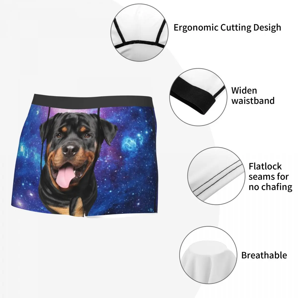 Custom Rottweiler Dog Boxer Shorts For Homme 3D Print Male Underwear Panties Briefs Breathbale Underpants 5