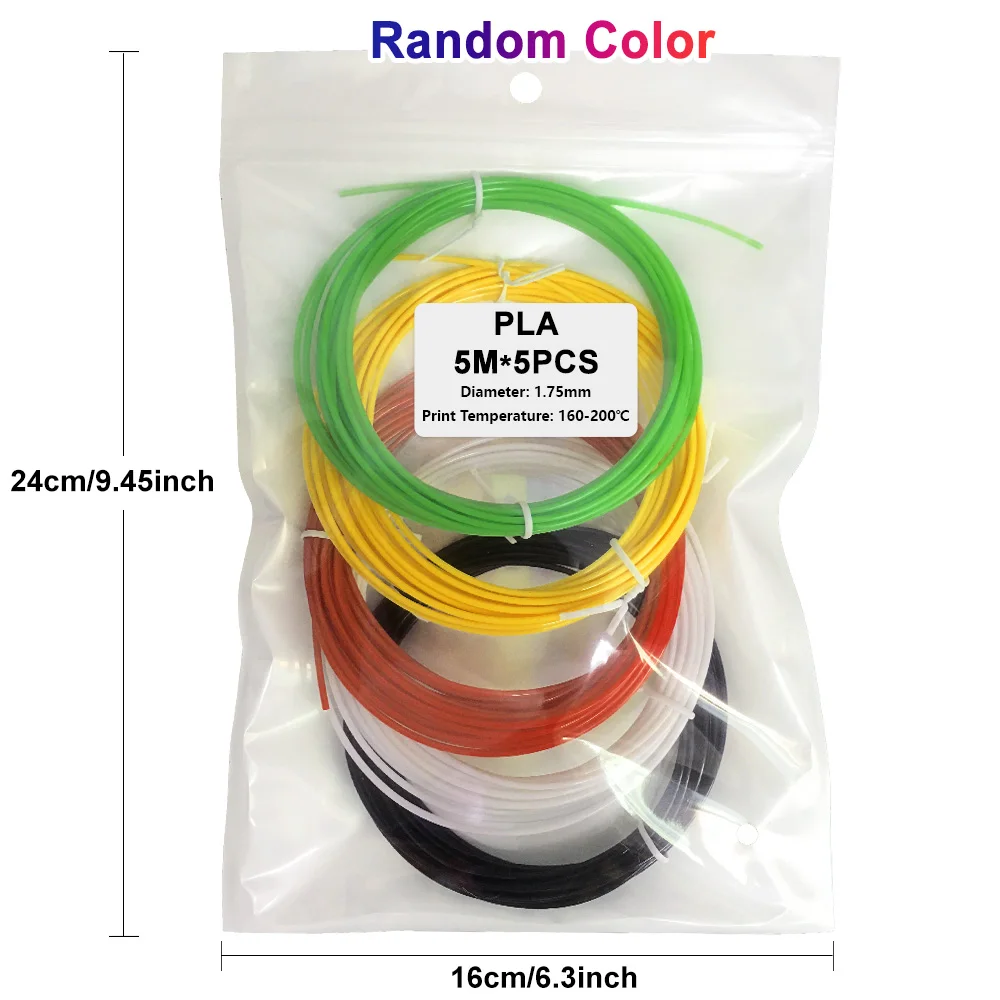25M 3D Pen Filament PLA PCL 3D Printing Pen Consumables Colored Odorless Safety Plastic Filament Diameter 1.75mm