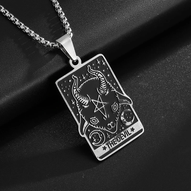 Witch Pentagram Necklace - Stainless Steel Pendant, 50cm Chain, Never Fade, For Women & Men - View #8