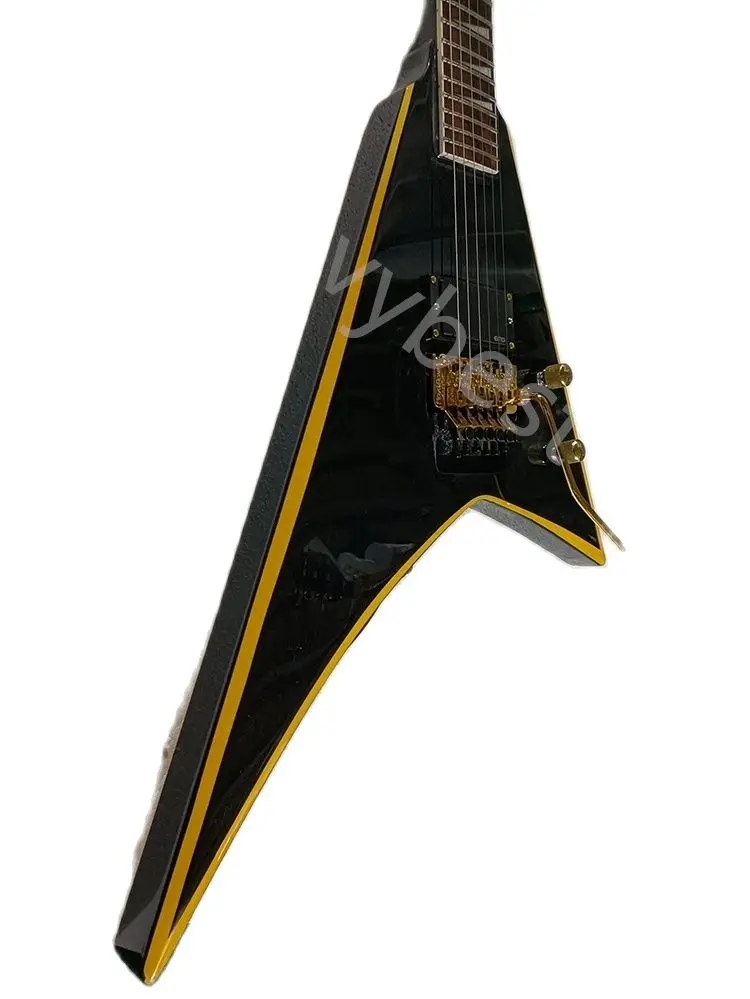LvybestElectricGuitarCustom6StringsBlackVShapedElectricGuitar