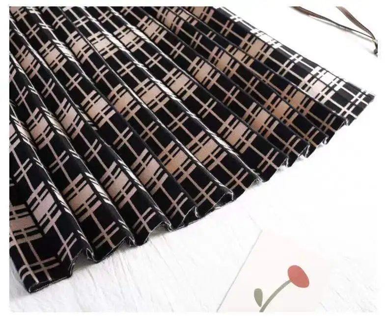 Plaid Skirt Winter Thick Woolen Half-Length Skirt 2025 New High-Waist Plaid A-Line Large Skirt Apring Autumn Elegant