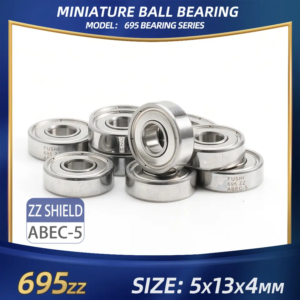 FUSHI 695zz 695 2rs Bearing 5x13x4 mm 10Pcs Stainless steel S695zz Flange F695 2rs Bearing For VORON 3D Printer,RC Car image 7