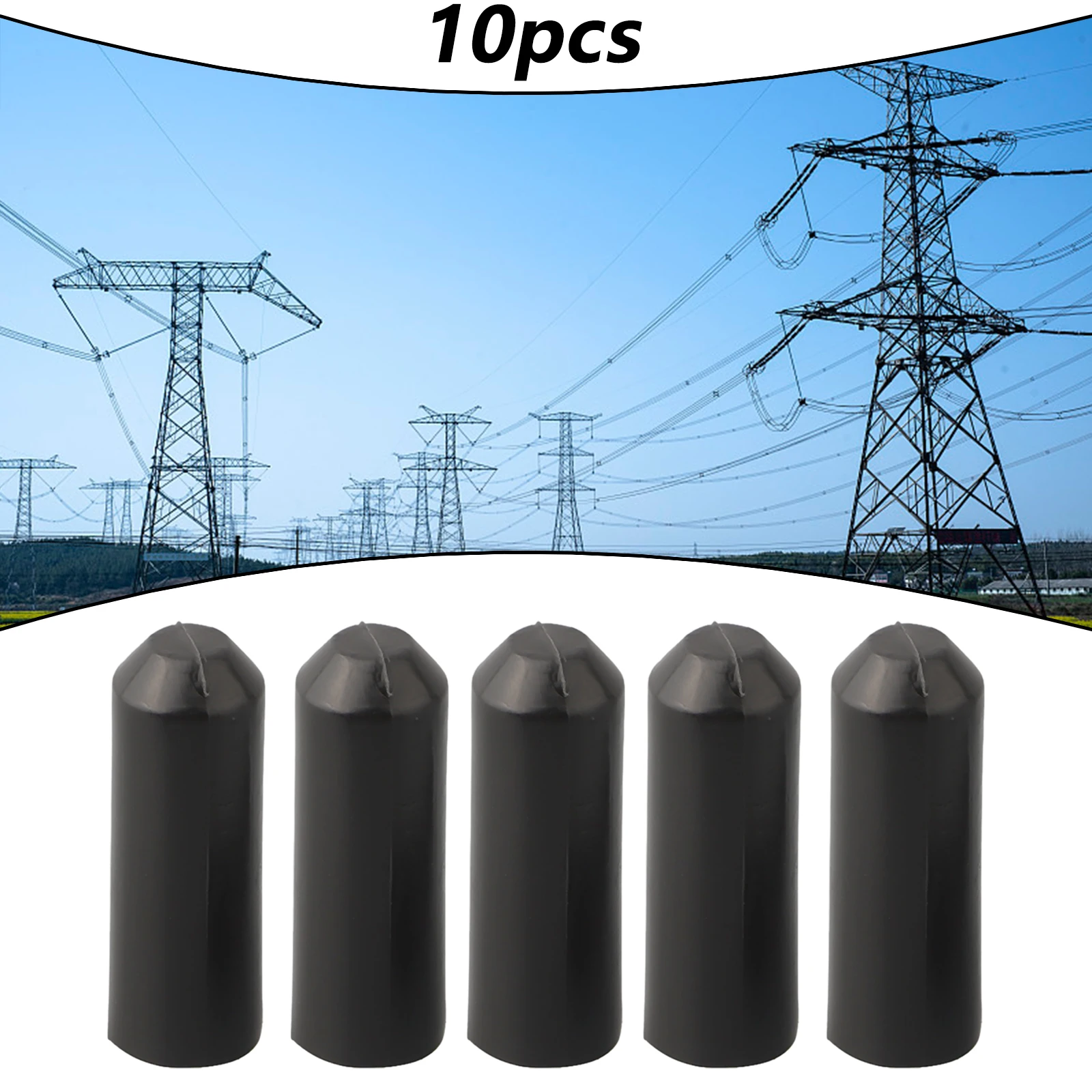 Description Picture 2 of item10pcs Warm Shrink End Cap Heat Shrink Cap Waterproof Protection For Power Cable End Wire Protect Cover Bottom Cable Sleeve