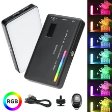 

W140 RGB LED Video Light Photo Studio Photography Lamp 0-360° Full Color 2500 to 9000K 8W 3100mAh Dimmable Pocket Panel Lights