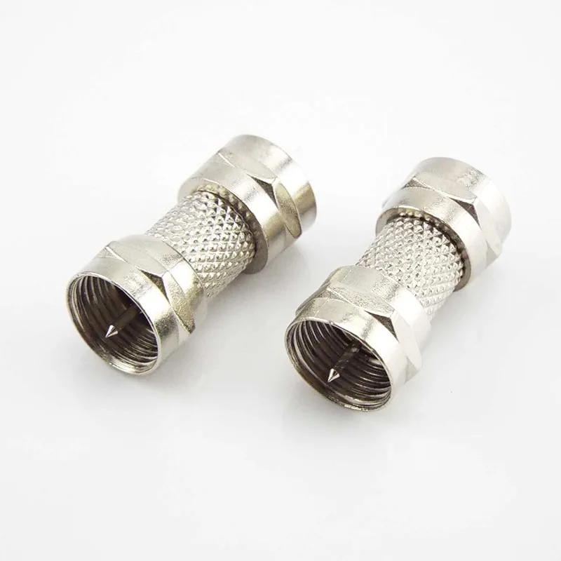 Nickel-plated F Type Male Plug Connector Socket to RF Coax TV Aerial Female RF Adapters Silver Zinc Alloy Plug