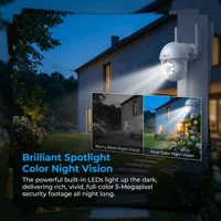 ANRAN 1920P Wifi caméra de sécurité caméra de Surveillance extérieure 24/7 HD enregistrement couleur Vision nocturne avec suivi automatique Audio bidirectionnel 4