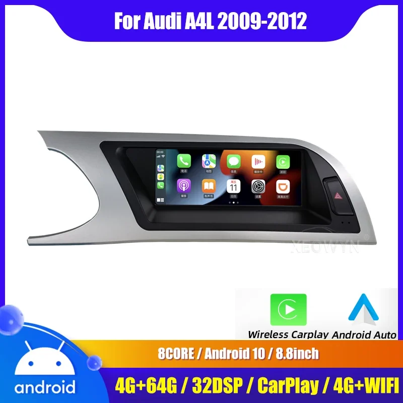 

Android 12 6G 128G 8.8 IPS Screen Car Radio Player Navi for Audi A4 A4L A5 2009-2016 Audio apple carplay android auto