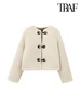 TRAF-Thick Warm Faux Fur Jacket for Women, Long Sleeve Coat, Front Toggle, Female Outerwear, Chic Tops, Fashion 1