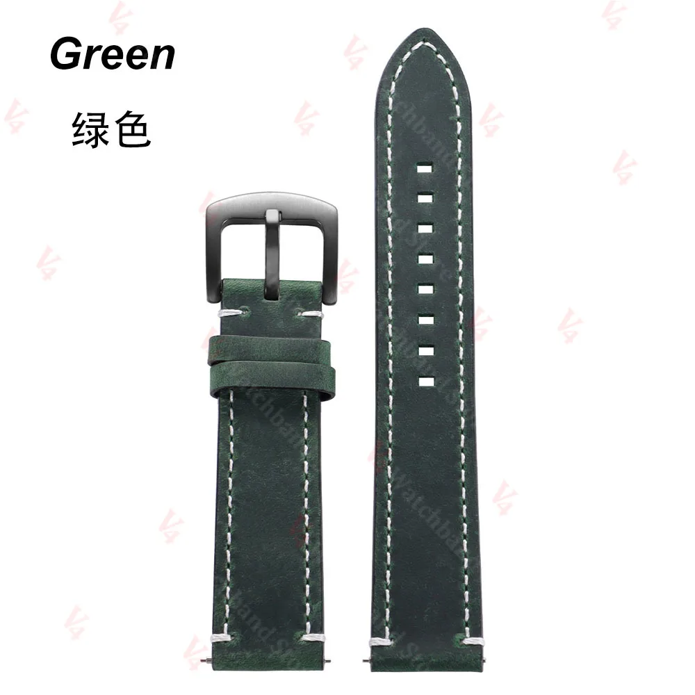 Premium 18mm Cowhide Leather Watch Strap - Vintage Style Wrist Bracelet