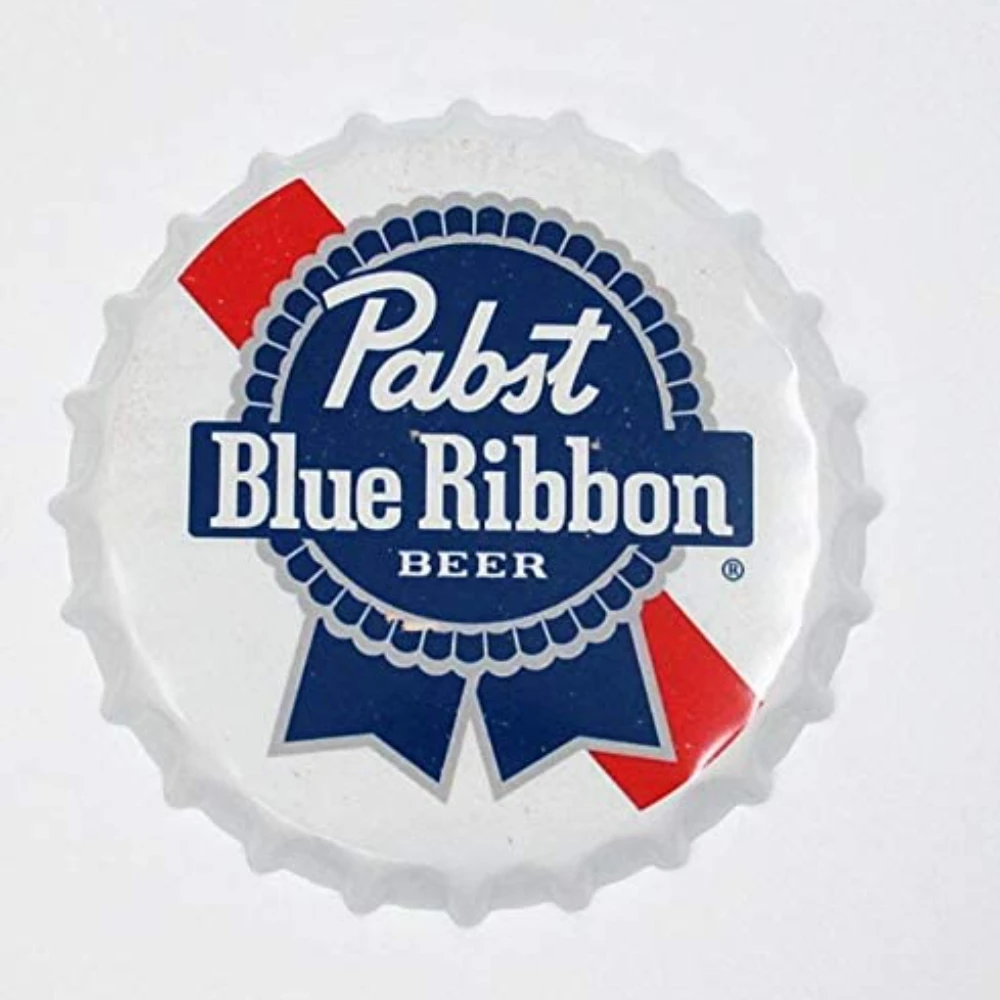 

Pabst Blue Ribbon Decorative Bottle Caps Metal Tin Signs Cafe Beer Bar Decoration Plat Wall Art Plaque Vintage Home Decor