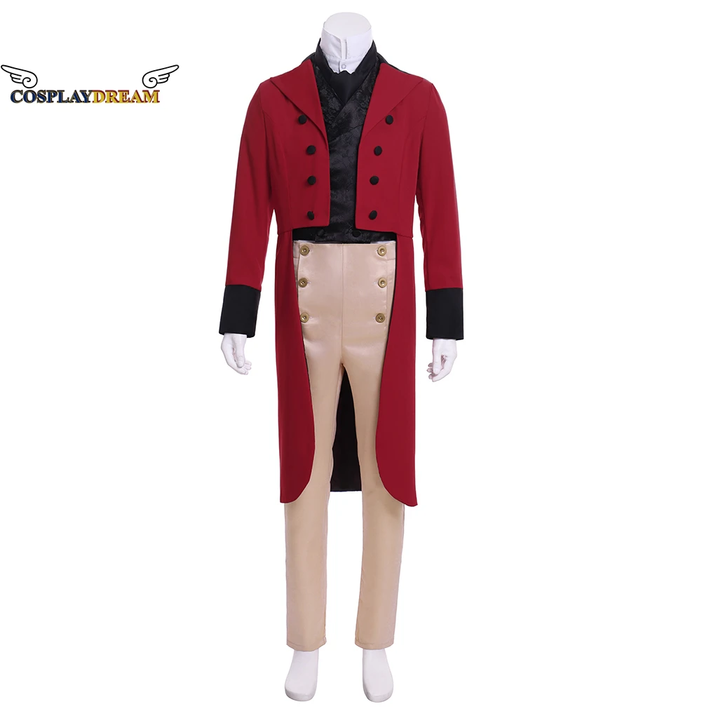 Medievale Mens Rosso Tailcoat Pantaloni Suit 18Th Century Regency Histical Cosplay Costume Histical Retro Prince Ball Gown Outfit