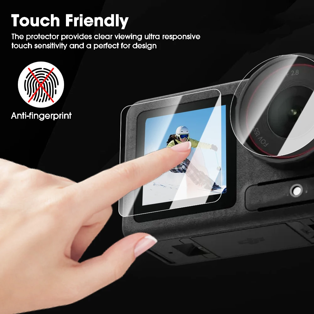 Description Picture 5 of item3/2/1Set Tempered Glass Screen Protectors for DJI Osmo Action 5 Pro Camera Lens Protective Films 9H Hardness Anti-scratch Cover