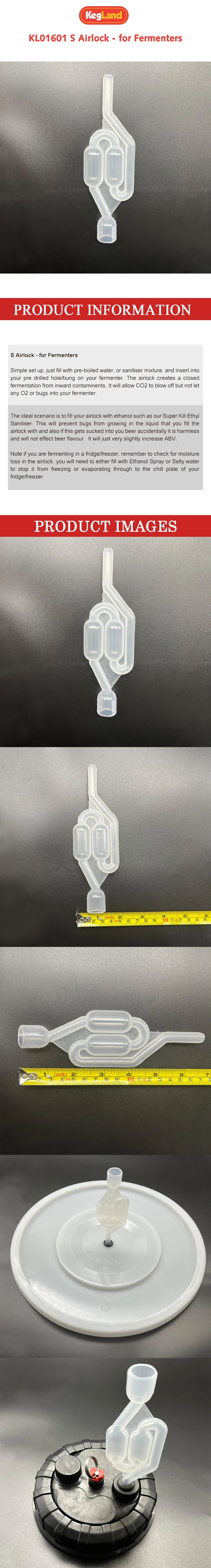 KegLand Twin Beer Making Bubble Airlock/Air Lock & Ballon Bung Red Wine Fermentation – Detail 1