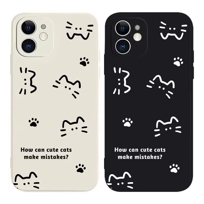 Adorable Cat Design Phone Case in Soft Pastel Shades