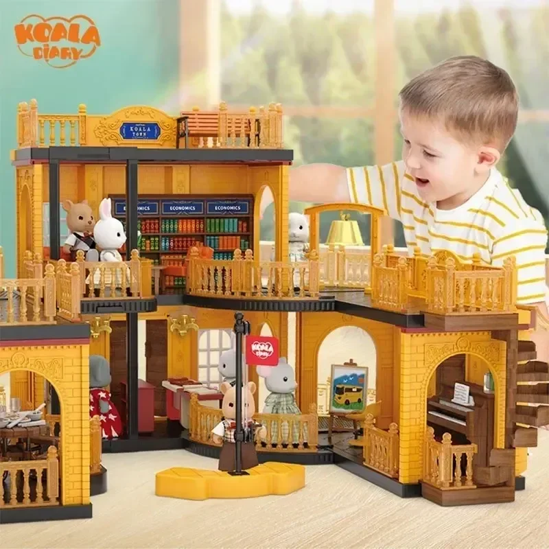Children's  Diy Play House Toy Built-up Villa School Hospital  Assembling Small Furniture  Castle Doll House Girl Christmas Gift 4