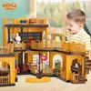 Children's  Diy Play House Toy Built-up Villa School Hospital  Assembling Small Furniture  Castle Doll House Girl Christmas Gift 4
