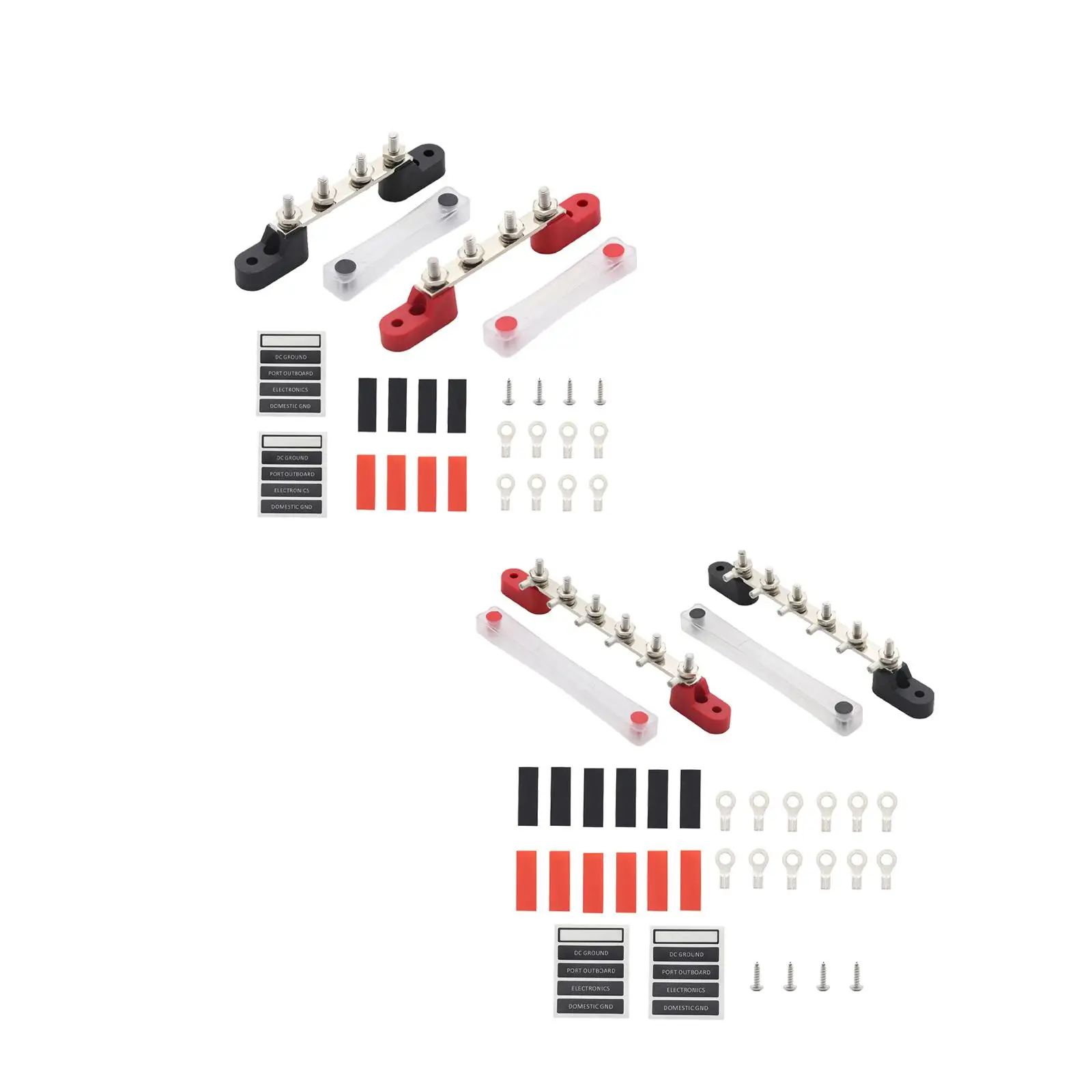 

2 Pieces Power Distribution Terminal Block with Covers and Lock Washer Accessories Bus Bar 100V for Yachts Solar Wiring RV