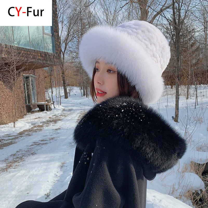 Women’s Rex Rabbit Fur Knit Hat 1