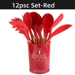 Premium Silicone Kitchen Utensil Set - Non - Toxic Cooking & Baking Tools (Red)