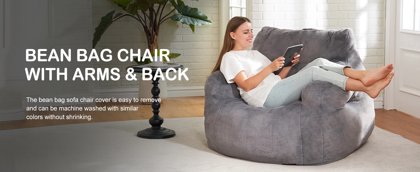 Bean bag chair with arms and back