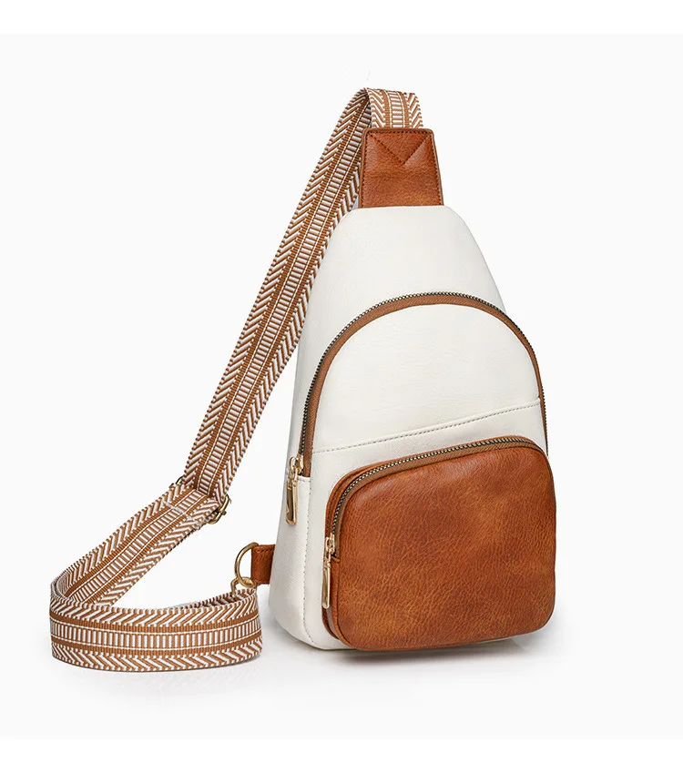 2024 Neue koreanische Ausgabe Vielseitiger modischer Rucksack mit einem Kreuzschultergurt Lässige kleine Brusttasche für Damen_voghion.com