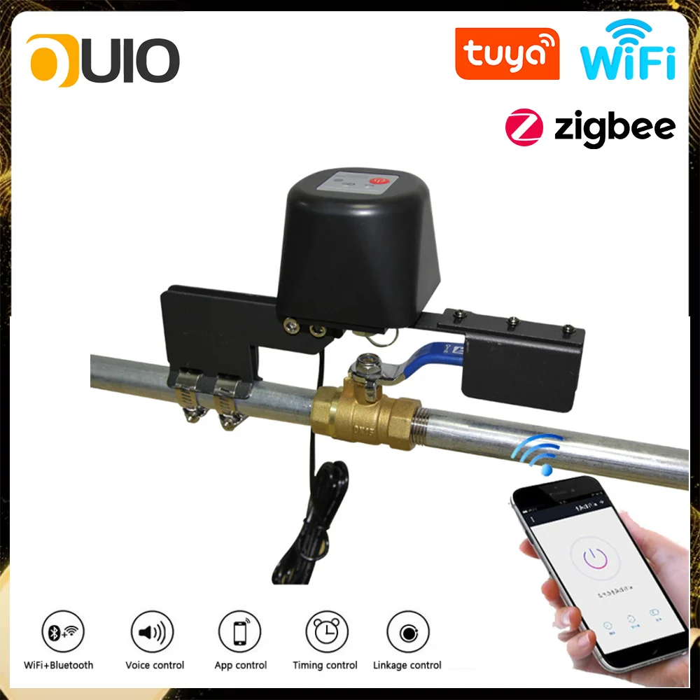 Tuya Wifiสมาร์ทวาล์วController Zigbeeเครื่องทําน้ําอุ่นแก๊สอัตโนมัติวาล์วControllerปิดปิดสมาร์ทวาล์วน้ําSmart Life 1