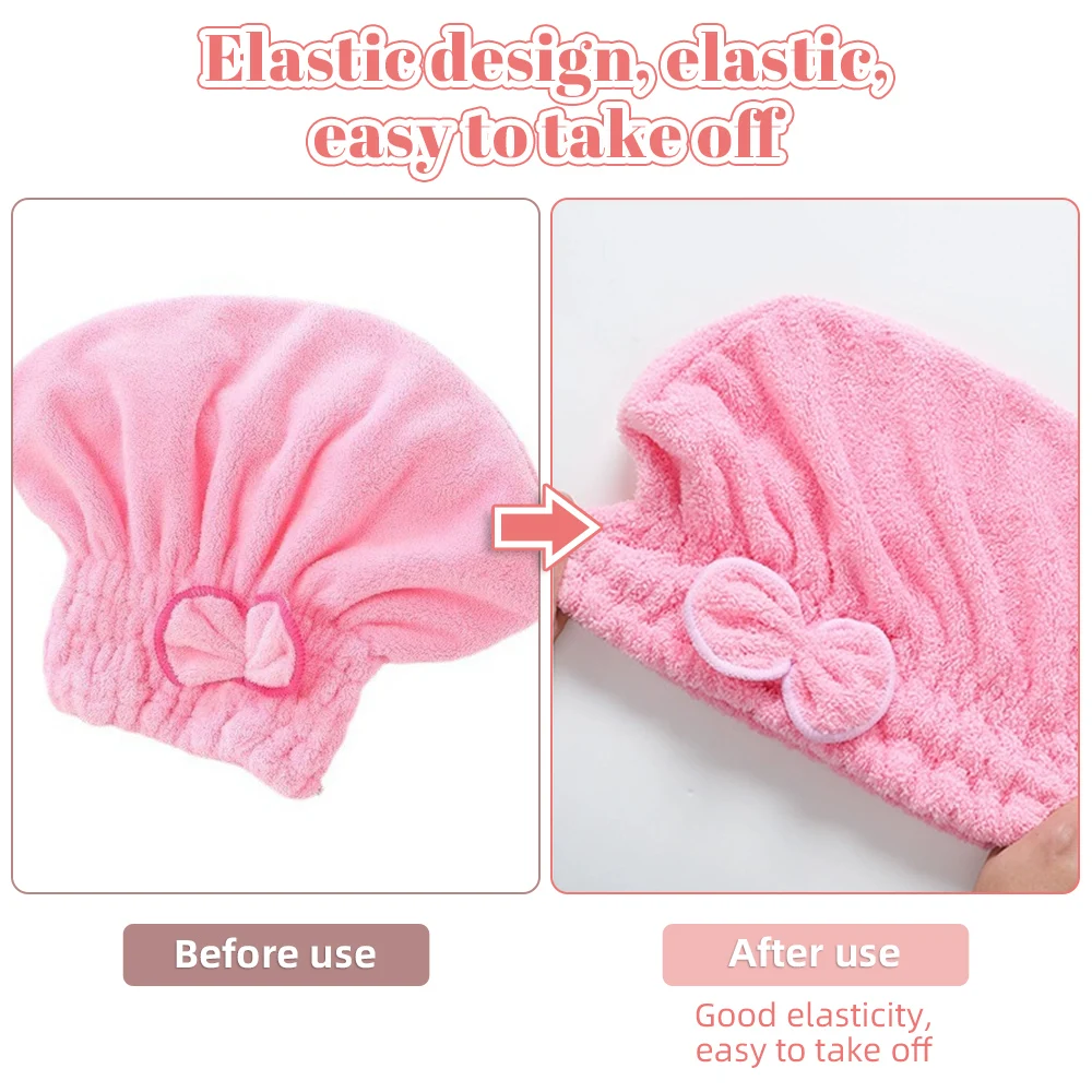 Microfibre Bowknot Wrap Towel Quick Hair Drying Bath Towels Coral Velvet Dry Hair Cap Soft Shower Cap Bathroom Accessories dry hair cap,microfiber towel