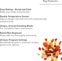 Automatic Bread Maker with 20 Presets and Advanced Temperature Sensor for Bread, Cake, and Pizza 2