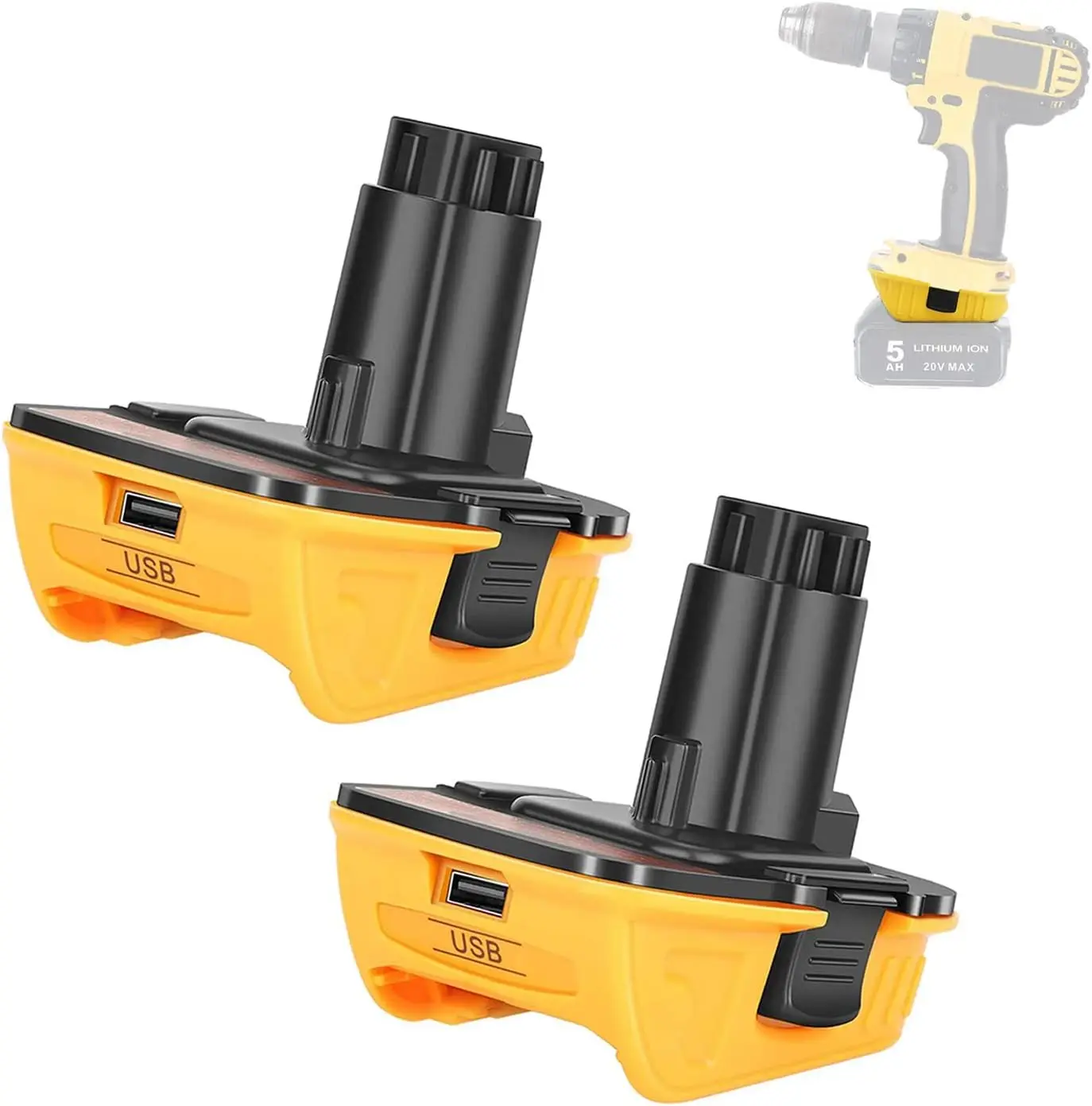 Replacement DCA1820 Battery Adapter Compatible with Dewalt 18V to 20V Tools (2PCS per Pack)