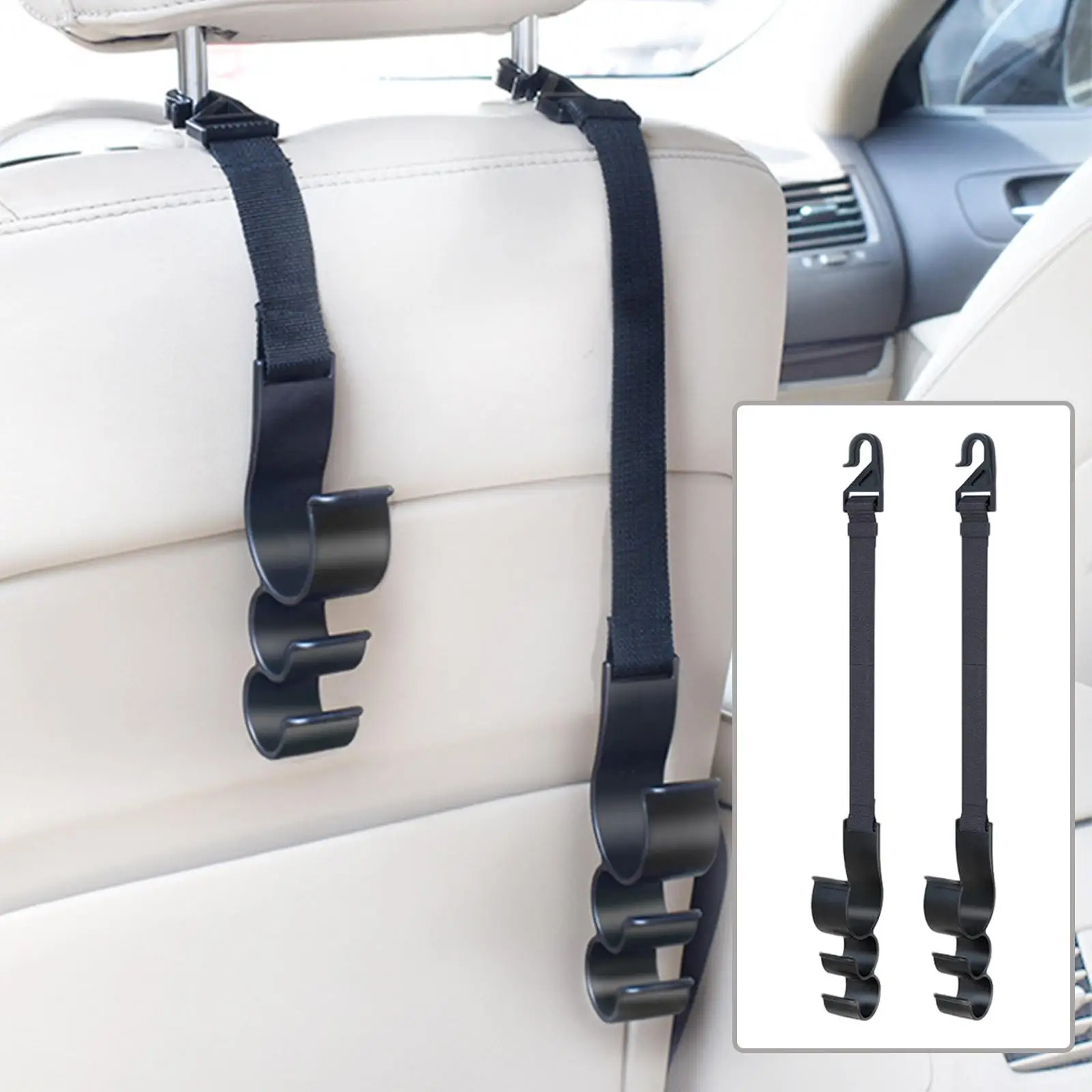 Car Headrest Hooks Headrest Hook Holder Storage Organizer for