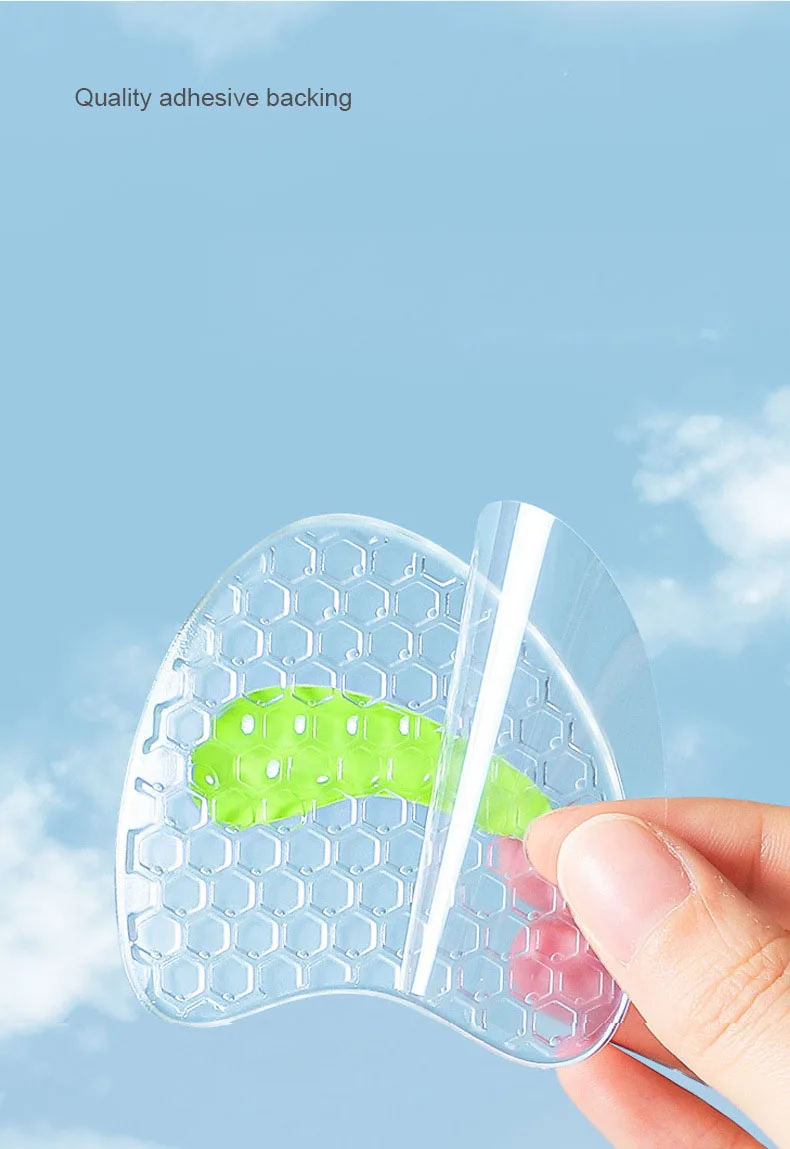 1 Pair Insole Forefoot Cushion Silicone Massage Anti-slip High Heel Pain Relief Cushion For Women