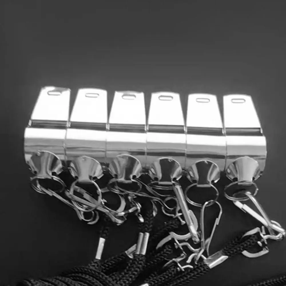 Description Picture 6 of item1PC Stainless Steel Metal Whistle Referee Sport Training School Soccer Football Basketball Cheerleader Cheer Whistles With Rope