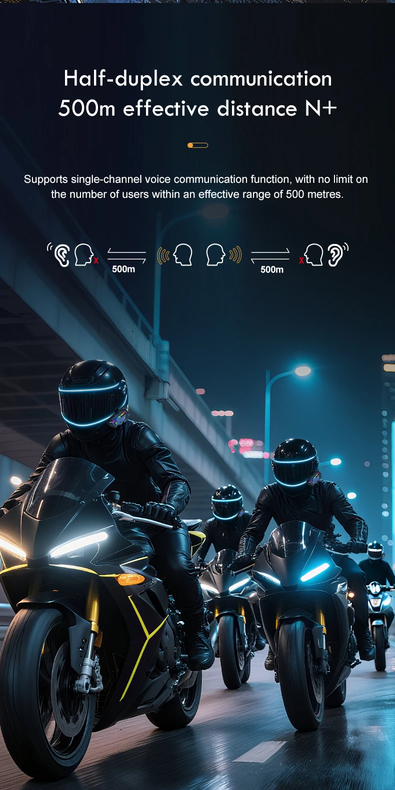 Wireless Bluetooth Motorcycle Helmet Headset Intercom Waterproof_voghion.com