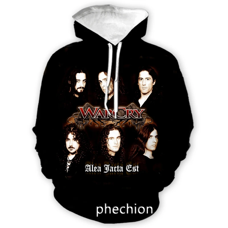 Phechion New Fashion Uomo/Donna Warcry Rock 3D Print Felpa Con Cappuccio Casual Streetwear Uomo Felpe Sportive Larghe H56
