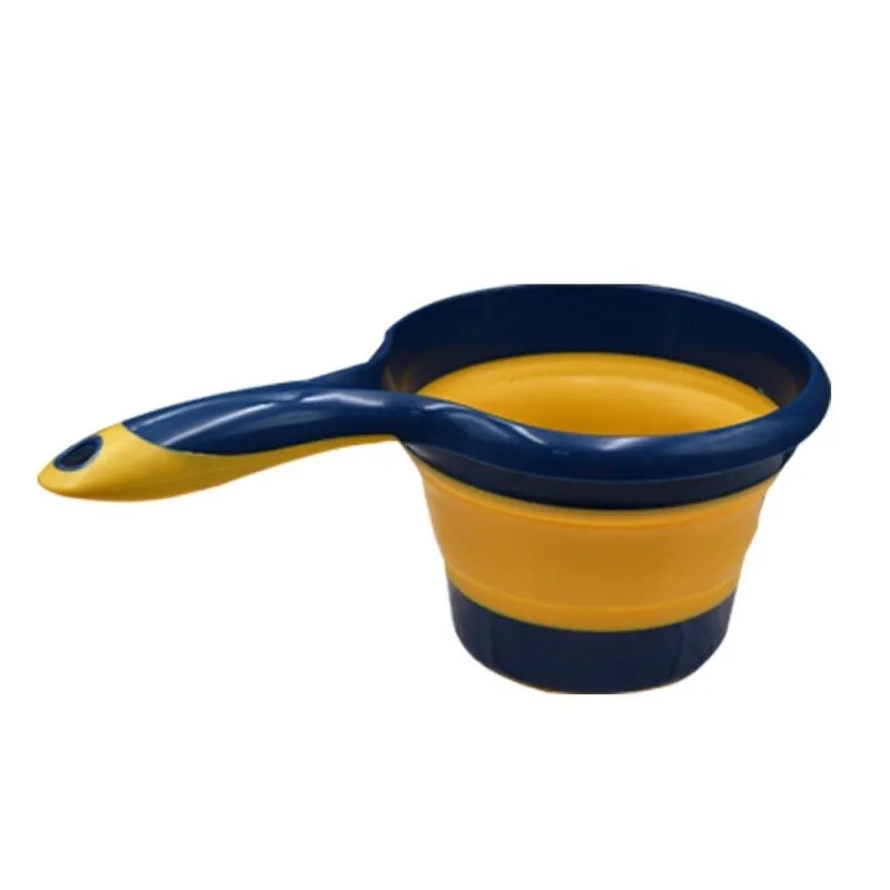 Folding Water Spoon Plastic Long Handle Collapsible Ladles Kitchen Water Scoops Dipper Bathroom Clean Washing Multiuse Tools