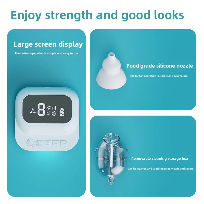 Electric Nose Cleaner with Music and Soft Glow Powerful Electric Nasal Aspirator Rechargeable Vacuum for Infants Nasal Aspirator