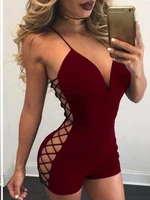 Sexy Deep V Neck Side Cut Out Cross Bandage Slim Bodycon Dress Women Spaghetti Strap Skinny Mini Dress Club Party Vestidos - Image 3