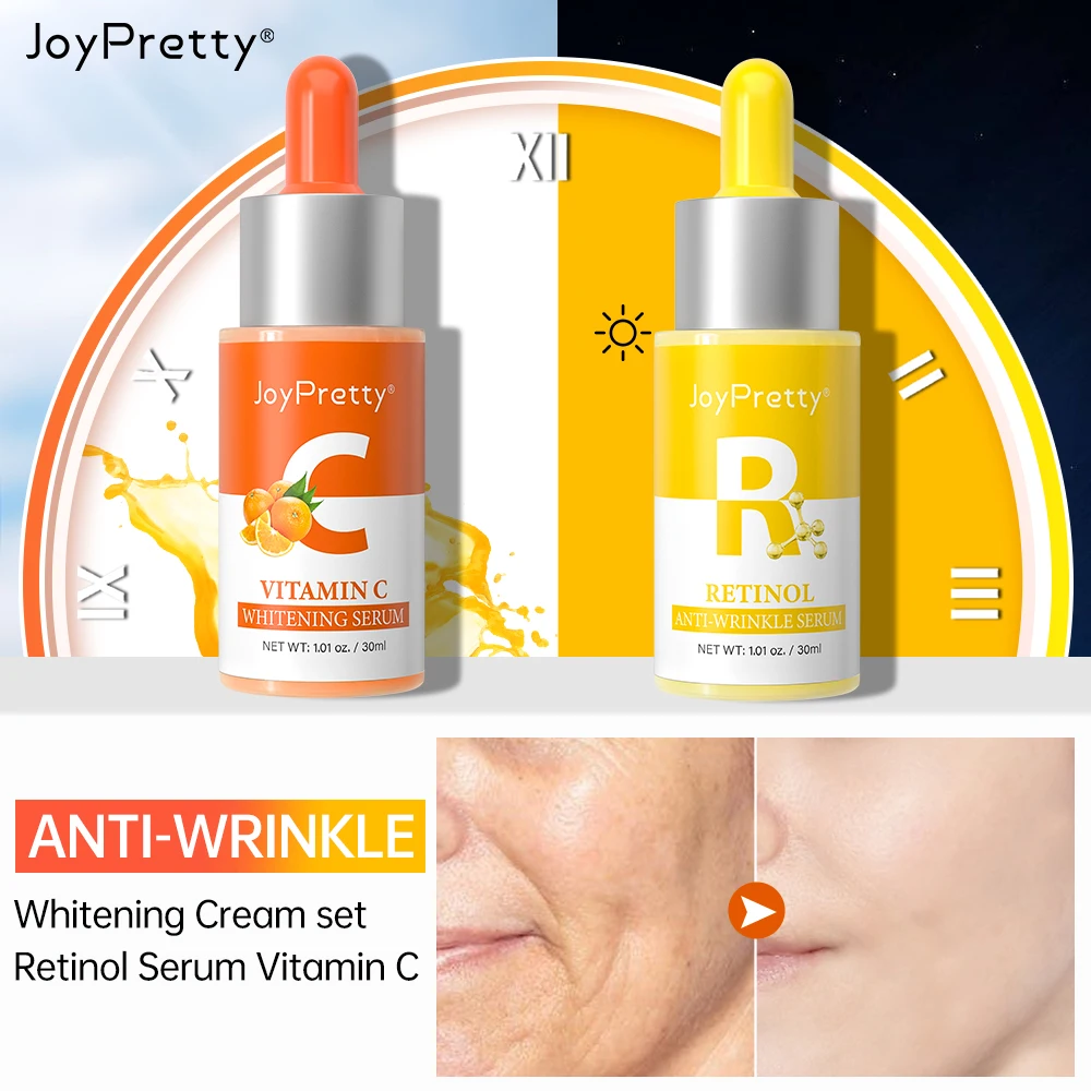 

Vitamin C Serum for Face Set Whitening for Dark Skin Spot Remover Facial Care Collagen Anti-Wrinkle Skin Care Products