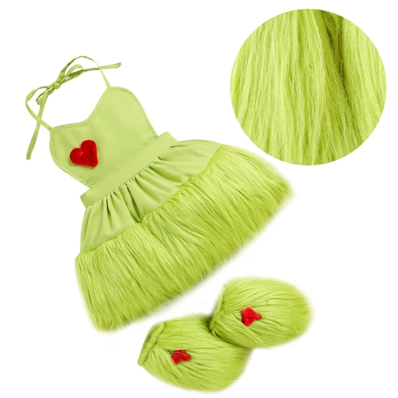 

Trendy Baby Girl Monsters Dress Fashionable Infant Romper Dress with Sleevelets